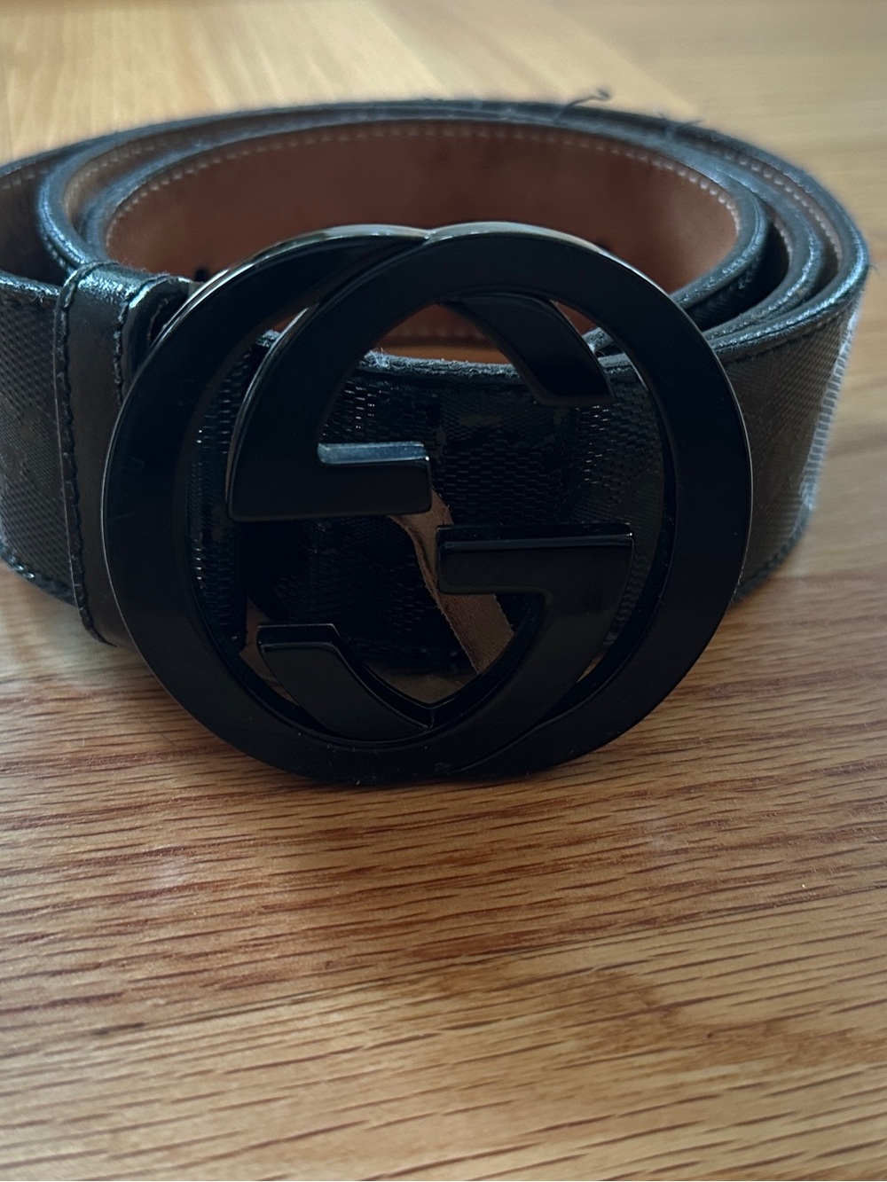 Gucci Black Interlocking G Logo Belt